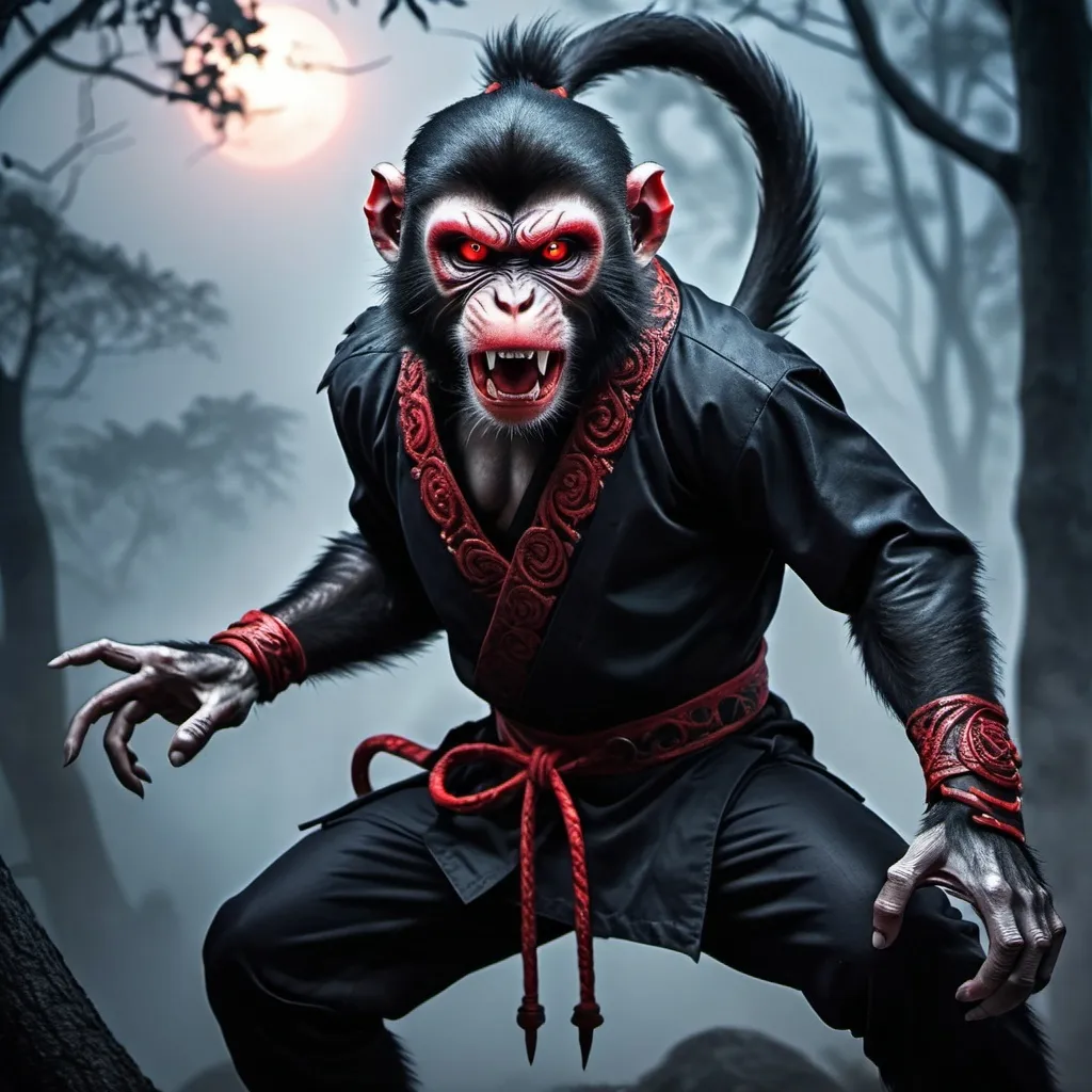 Prompt: Demonic ninja monkey
