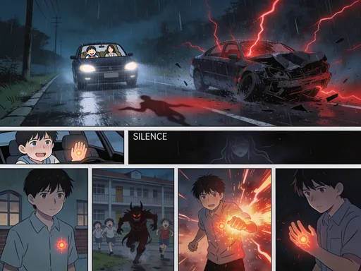 Prompt: It was a dark, rainy night. A car moved along a quiet road, its headlights cutting through the heavy rain. Inside, little Ayori laughed happily in the back seat while his parents smiled at him.
Suddenly, the sky flashed with red lightning. A strange shadow appeared on the road. The father lost control. The car spun and crashed violently.
Silence followed.
Ayori survived… but his parents did not.
As he cried in the broken car, a mysterious glowing mark appeared on his hand. A strange voice whispered from the darkness, saying that this child would change the fate of the world.
Years passed.
Ayori grew up in an orphanage. He lived a quiet life, but something inside him always felt different.
One night, everything changed.
A terrifying demon attacked the orphanage. Children screamed and ran in fear. Ayori stood in front of them, shaking but determined. The demon rushed toward him—but suddenly, the mark on his hand began to glow.
Power burst out from him.
With great effort, Ayori fought and defeated the demon.
As the darkness faded, he realized the truth…
He could see demons.
And he had the power to fight them.
From that moment, Ayori’s life changed forever.
This was the beginning of his journey… as a demon fighter.