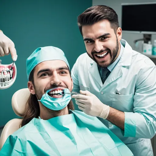 Prompt: Creat image about dentist as reality hero
