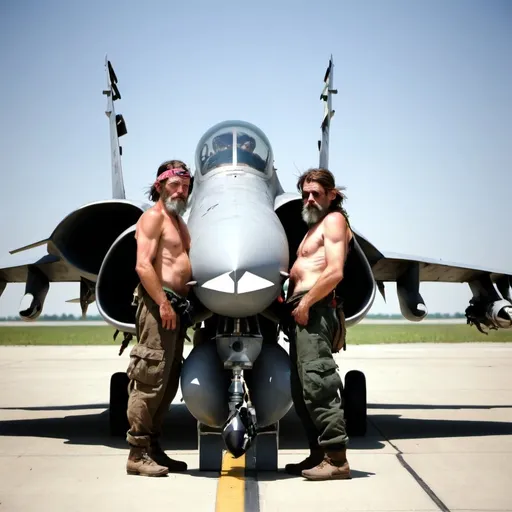 Prompt: Fighter jet hobos