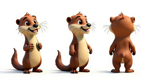 Prompt: @TEzbsGQyXkpiwj1ABBea"Create a 3x3 grid layout styled as a cinematic film-still sequence, featuring a single 2D animated character shown in both side profile and back profile across the nine frames. The character should be a Pixar-style cartoon, with a kind and helpful expression, rendered in full body against a clean white background. Each frame should show the character in subtle, natural poses or angles that collectively illustrate a full 360-degree sense of their design, with a focus on side and back views. Maintain consistent character design, line quality, and warm, expressive appeal throughout all nine frames. The grid should resemble a contact sheet or film strip layout with clean, evenly spaced frames."