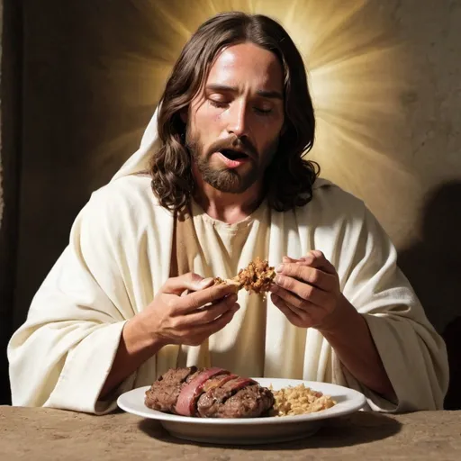 Prompt: jesus eating a jesus