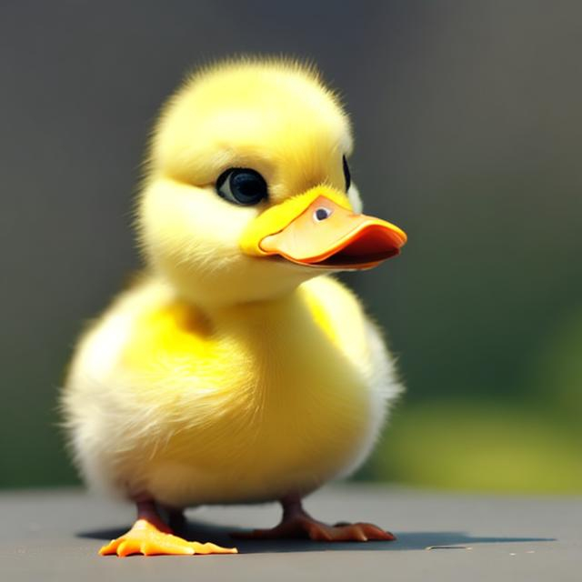 Prompt: a cartoon duckling