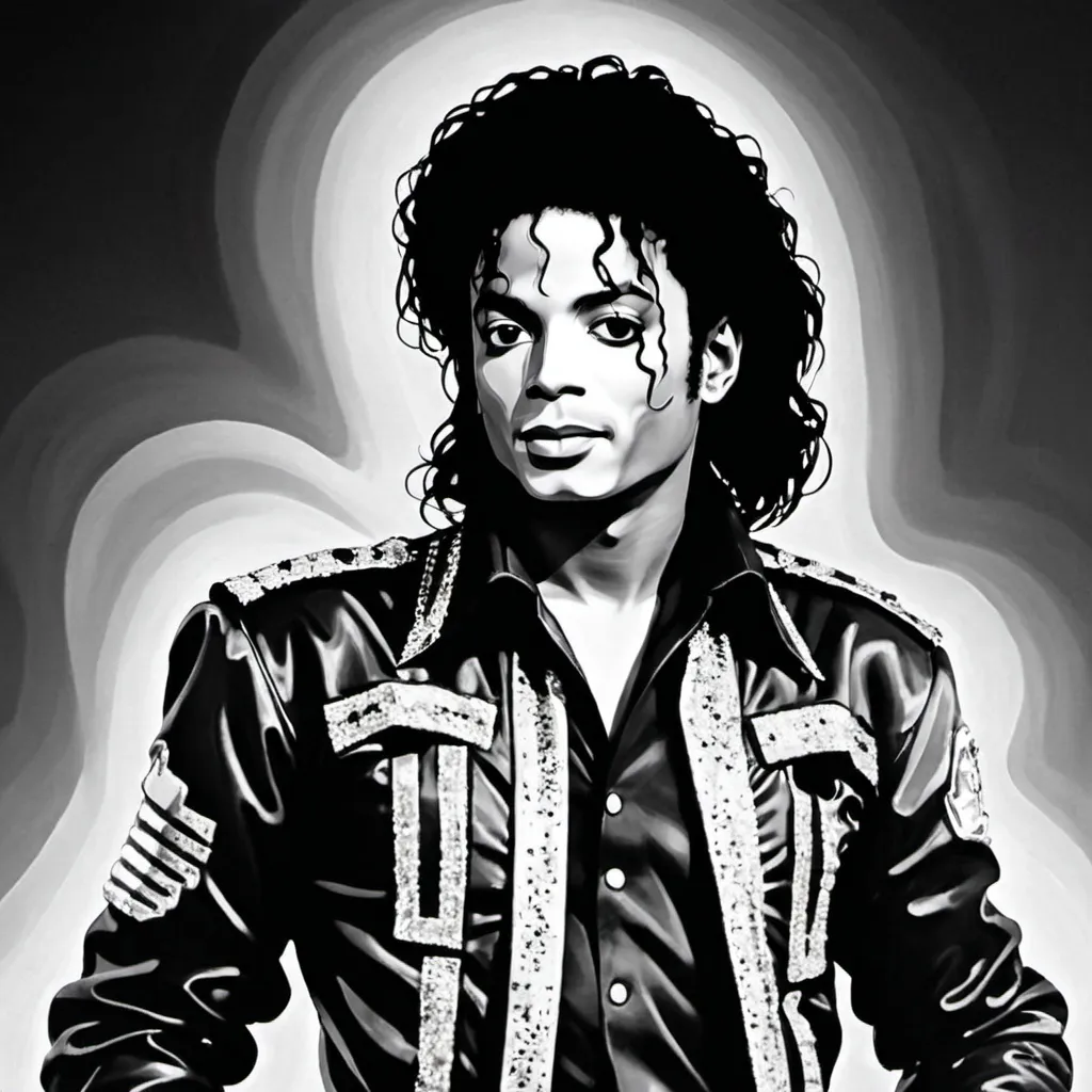 Prompt: hazme una ilustracion de michael jackson abstracta