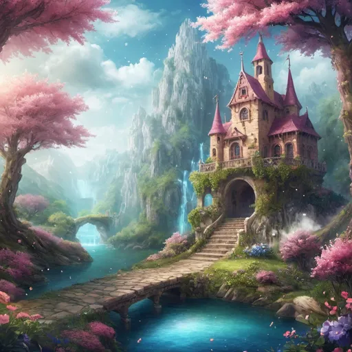 Prompt: Create a pretty 500x500 pixel image that is a really pretty fantasy background !!