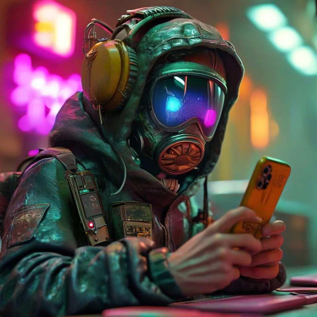Prompt: i want to creat a hacker with his rech phones