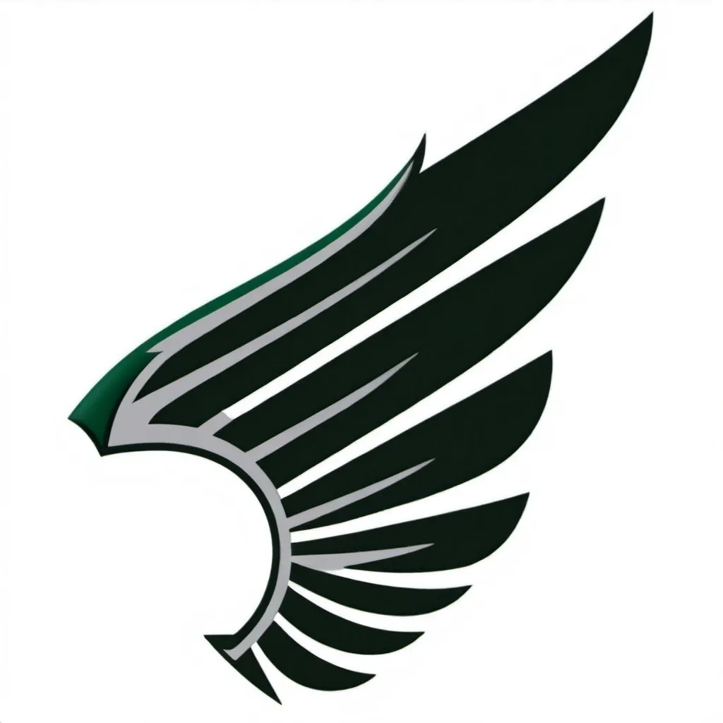 Prompt: forest green wing logo for an american football helmet