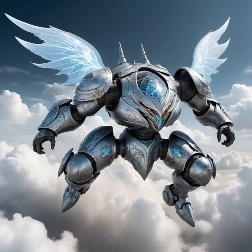 Prompt: A photorealistic image of a Sky Elf tank, a formidable and resilient figure with short, windswept silver hair and robust light blue wings, standing at the forefront of a battle high above the clouds. The tank is encased in a swirling shield of air, visible as a protective barrier that deflects incoming attacks. Their armor, sturdy and intricately detailed with symbols of the wind, glows faintly as they prepare to unleash a powerful wind blast. The backdrop features the floating city, its grand spires and bridges suspended in the sky, partly obscured by clouds. The scene exudes strength and protection, capturing the tank's unwavering stance and the dynamic energy of the wind shield. Art styles: photorealism, heroic, fantasy. Lighting: high contrast, dramatic. Camera: low-angle shot. Resolution: 8k, ultra-detailed.
