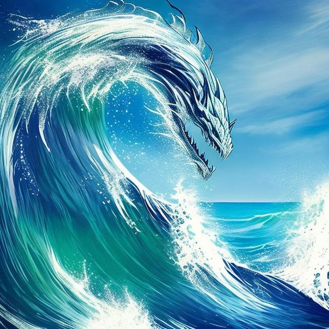 Prompt: Ocean wave turning into a dragon. I want a realistic photo. 