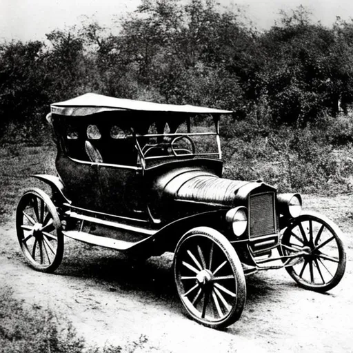 Prompt: The first and most primitive Ford's car