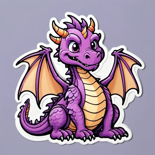 Prompt: cartoon-style purple dragon