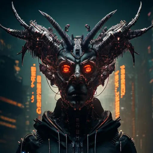 Prompt: cyberpunk demon, symmetrical, perfect composition, super detailed, 8k, high quality, trending art, trending on artstation, sharp focus, studio photo, intricate details, highly detailed