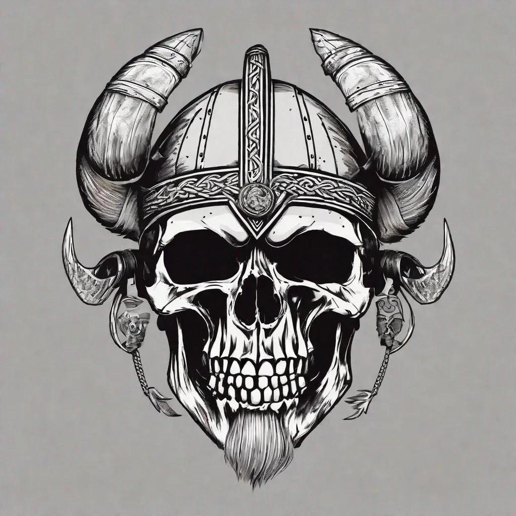 Prompt: Viking skull