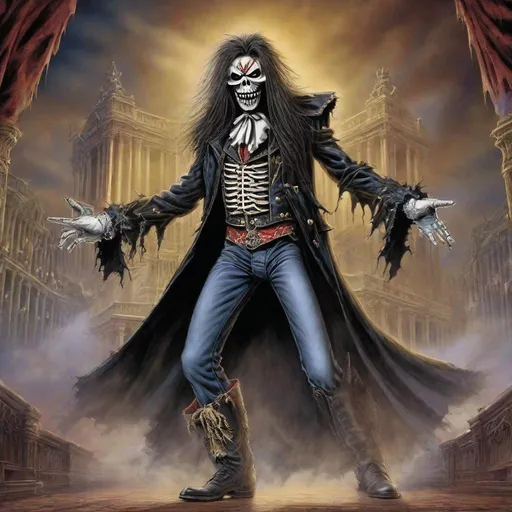 Prompt: Eddie from Iron Maiden is a phantom of the opera