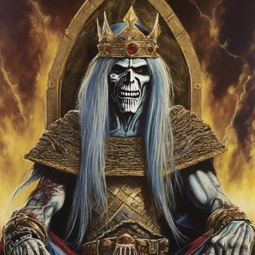 Prompt: Eddie from Iron Maiden as the three Kings 