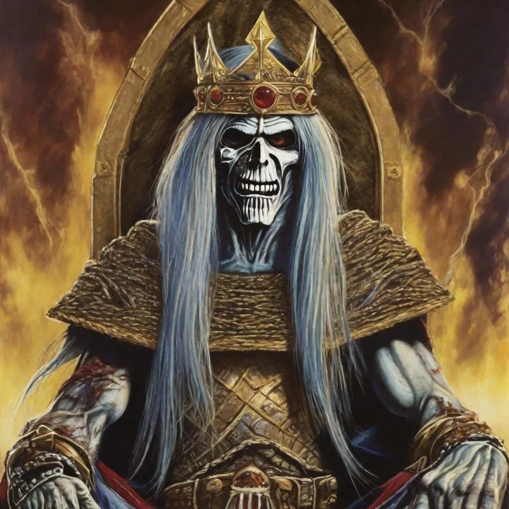 Prompt: Eddie from Iron Maiden as the three Kings 