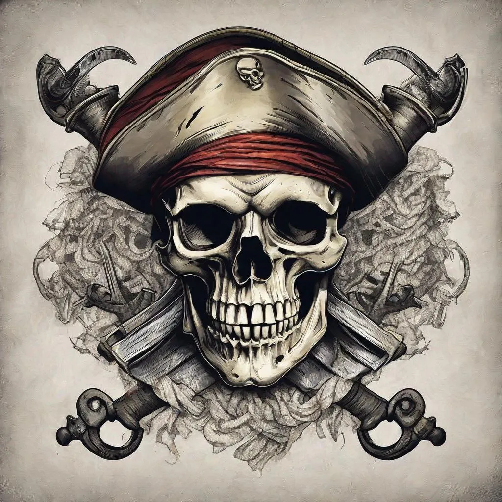 Prompt: Pirate skull