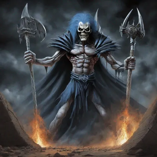 Prompt: Eddie from Iron Maiden as hades