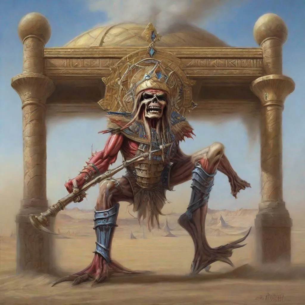 Prompt: Eddie from Iron Maiden is a sultan