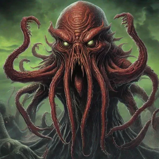 Prompt: Eddie from Iron Maiden is cthullu