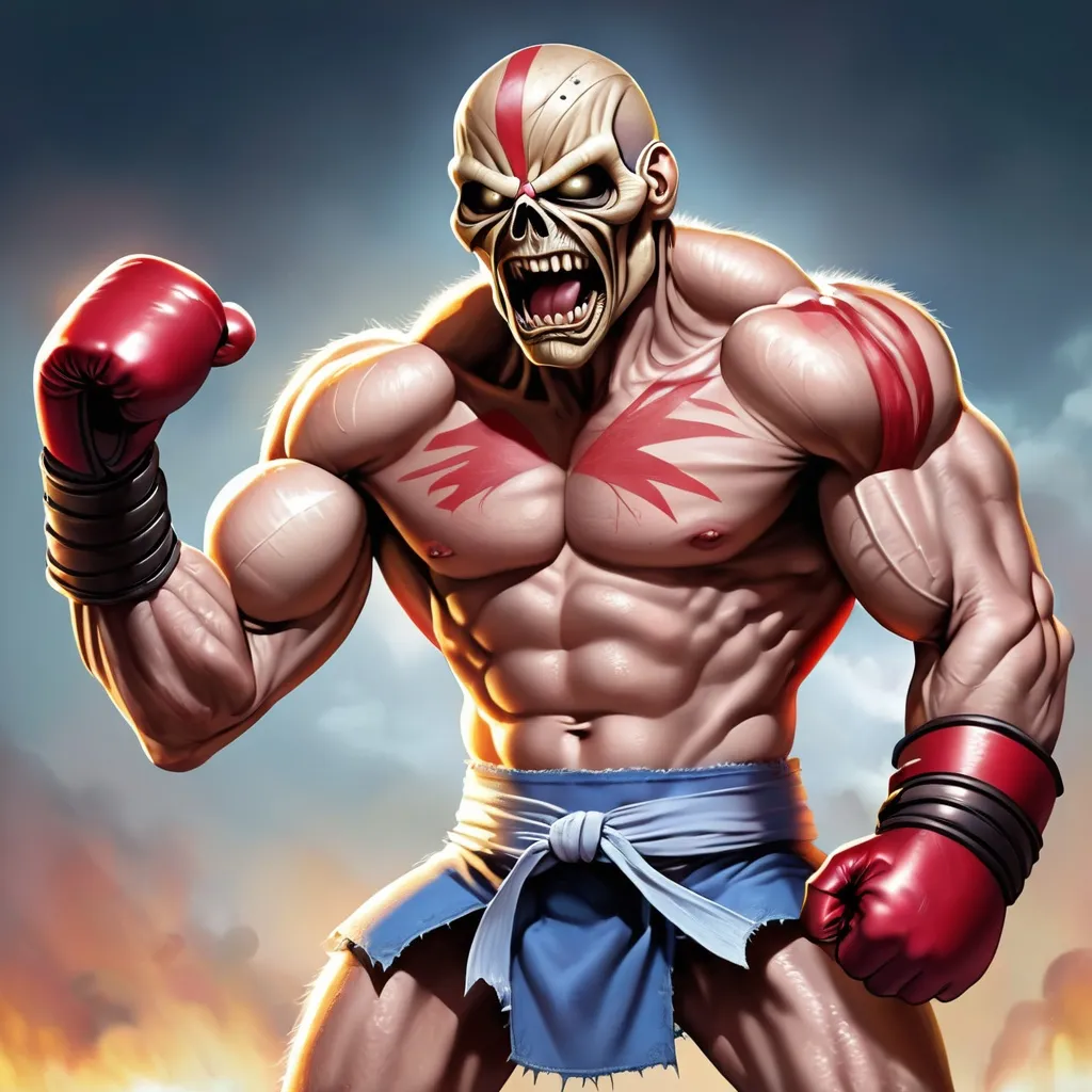 Prompt: Eddie from Iron Maiden as a fighter