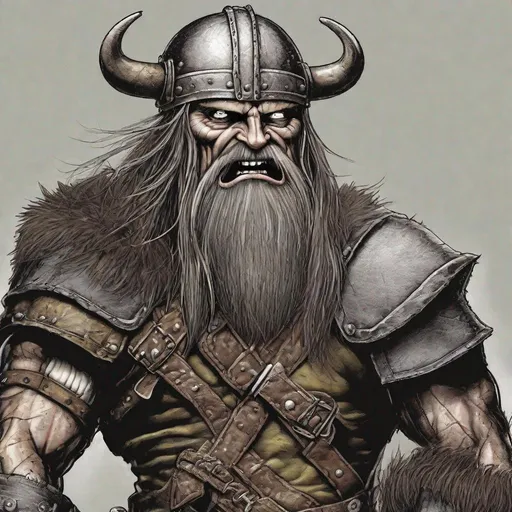 Prompt: Eddie from Iron Maiden is a Viking