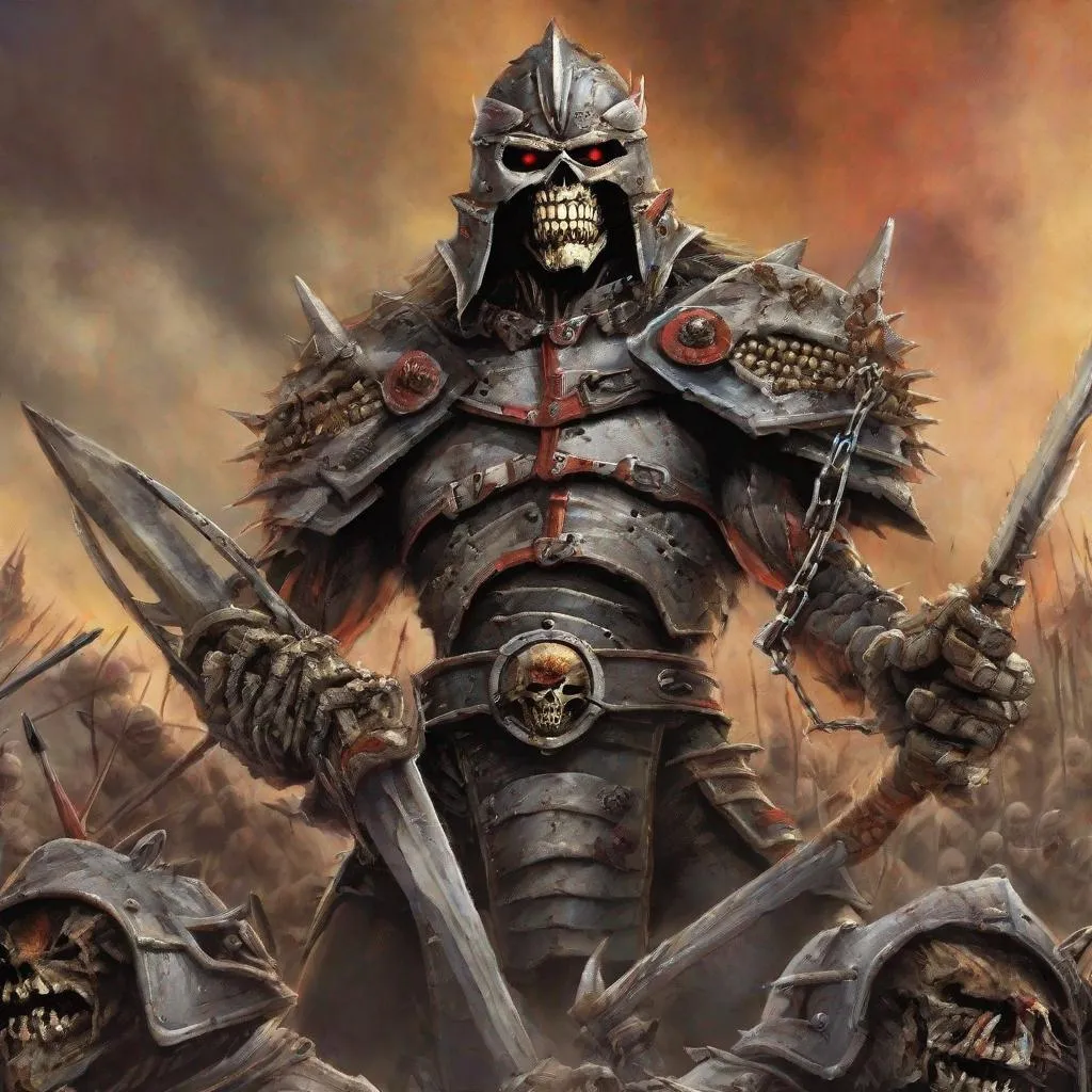 Prompt: Eddie from Iron Maiden is a warlord