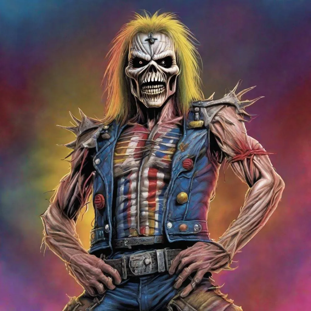 Prompt: Eddie from Iron Maiden is a lgbtqia+ defender