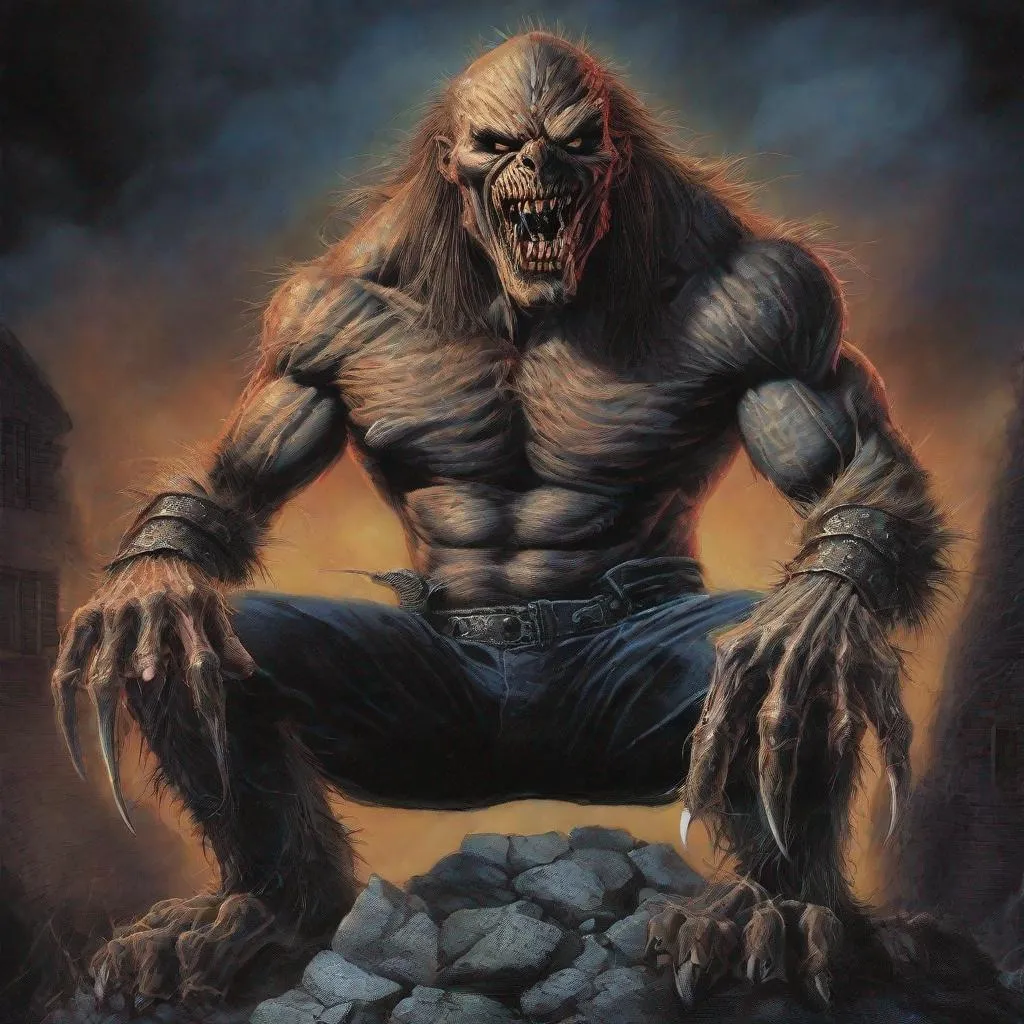 Prompt: Eddie from Iron Maiden as the beast