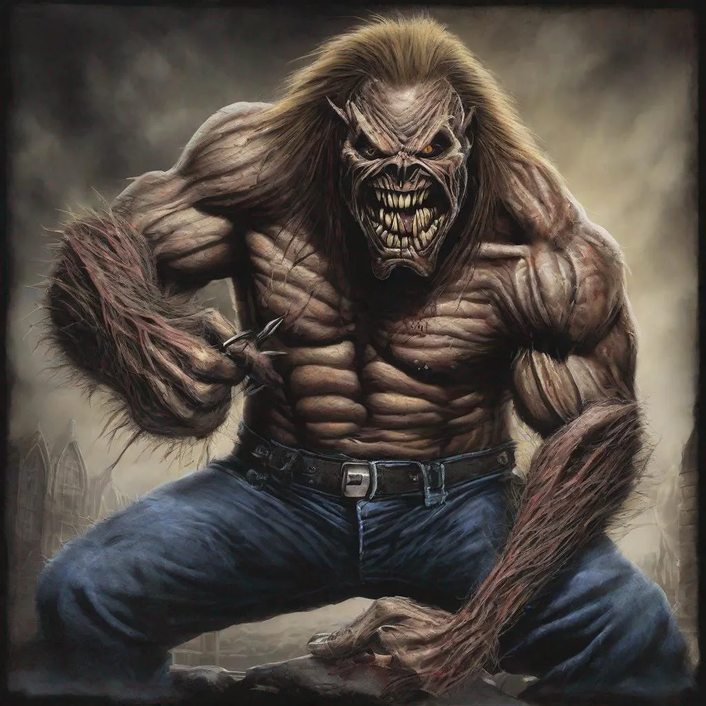 Prompt: Eddie from Iron Maiden as the beast