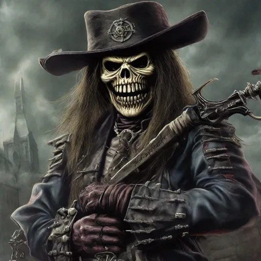 Prompt: Eddie from Iron Maiden as Van Helsing