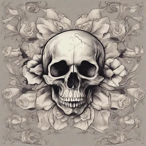 A skull shaped like a rose