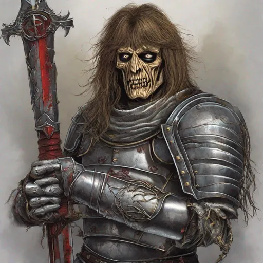 Prompt: Eddie from Iron Maiden as a knight