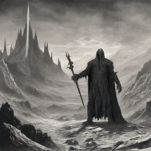 Prompt: In the darkest depths of mordor, gollom taunts Sauron