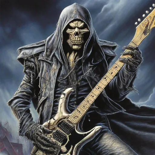 Prompt: Eddie from Iron Maiden is a phantom