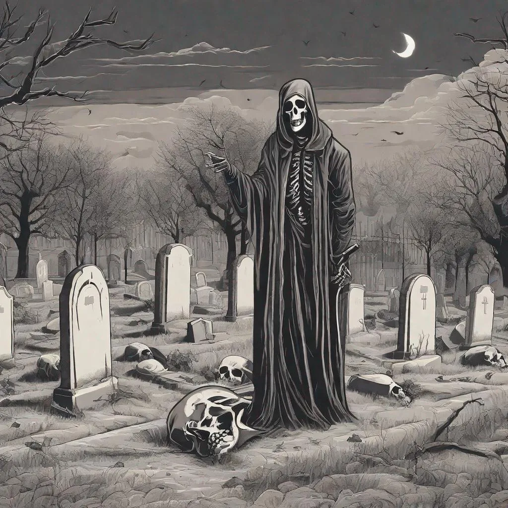 Prompt: Death on the graveyard