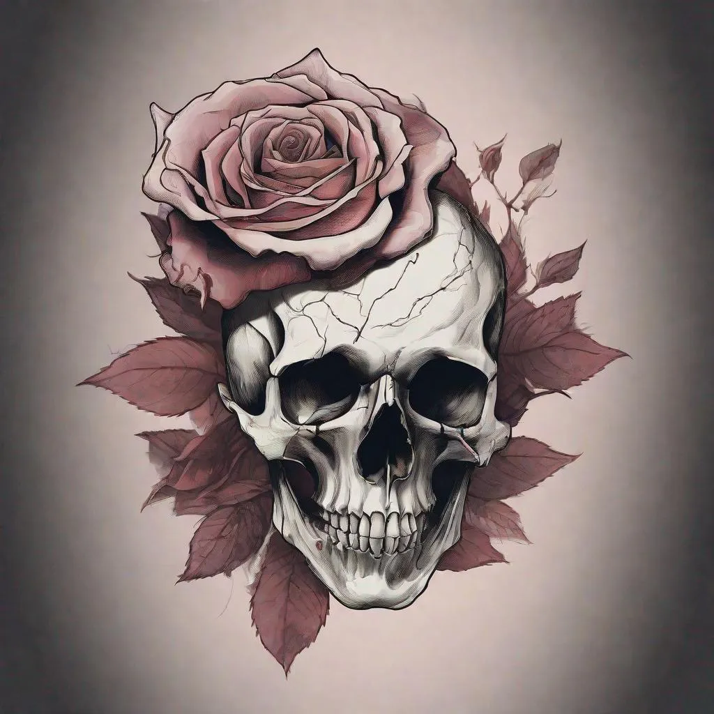 Prompt: A rose shaped like a skull