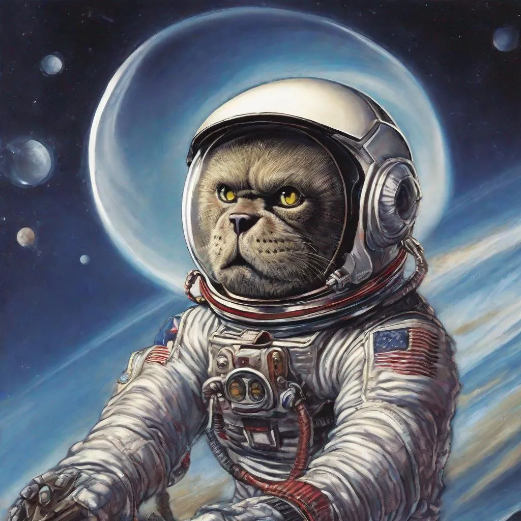 Prompt: Eddie from Iron Maiden as an astronaut