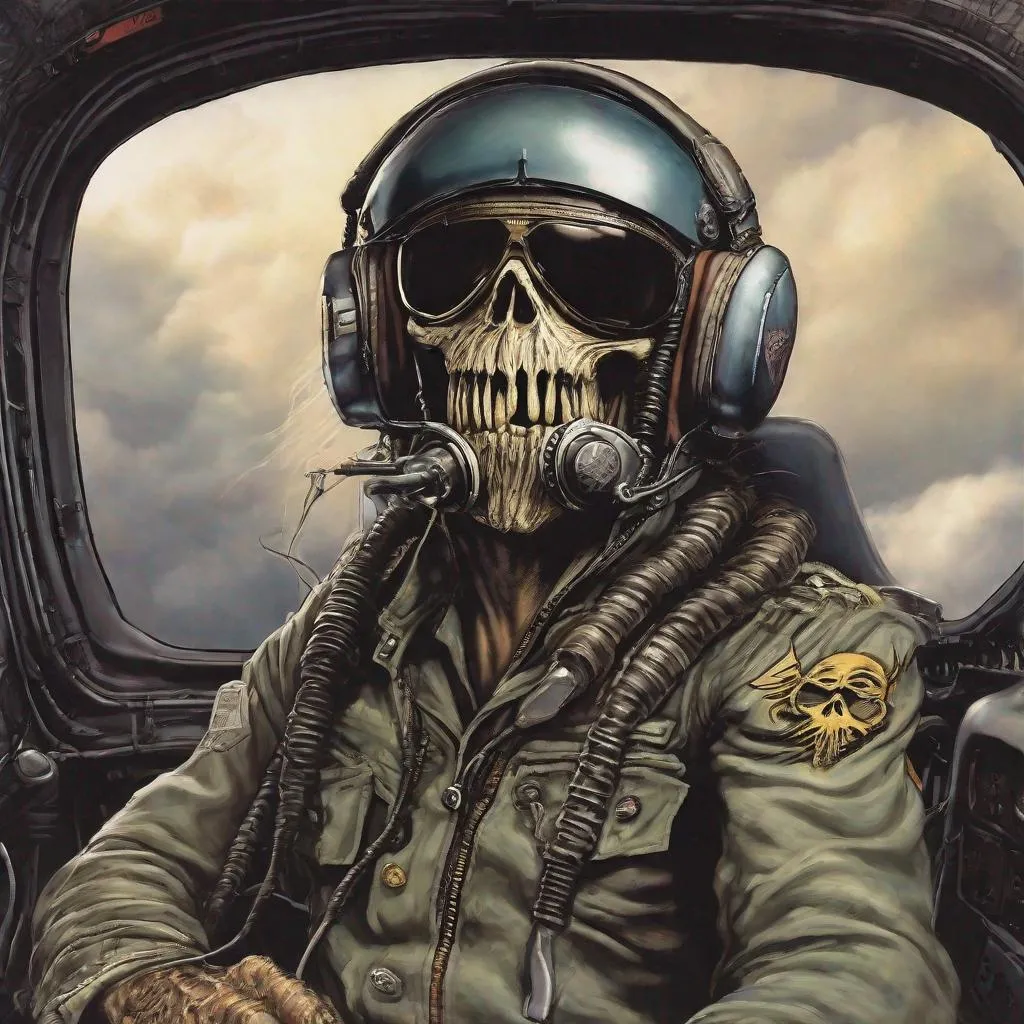 Prompt: Eddie from Iron Maiden as pilot