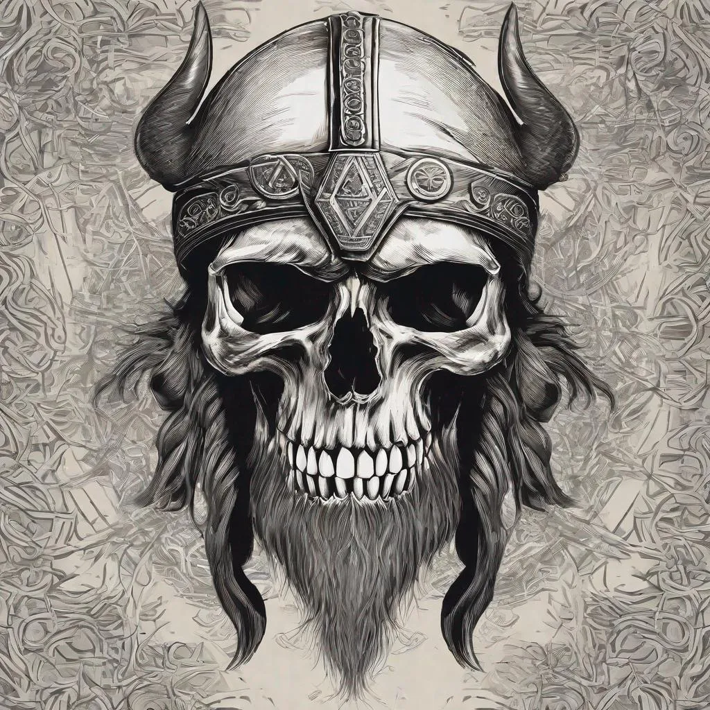 Prompt: Viking skull