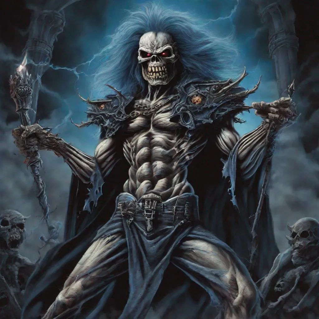 Prompt: Eddie from Iron Maiden as hades