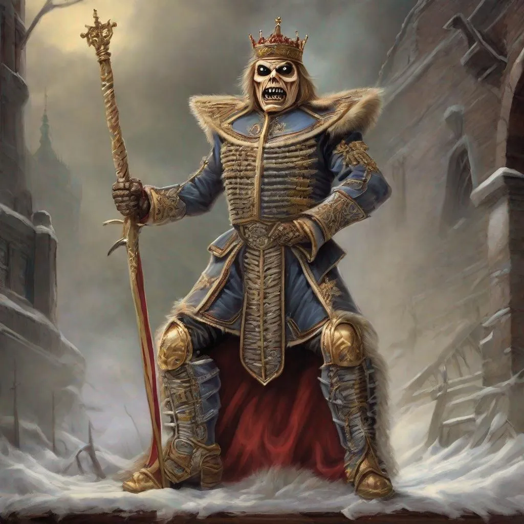 Prompt: Eddie from Iron Maiden is a tsar