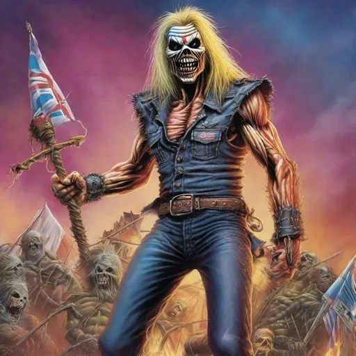 Prompt: Eddie from Iron Maiden is a lgbtqia+ defender