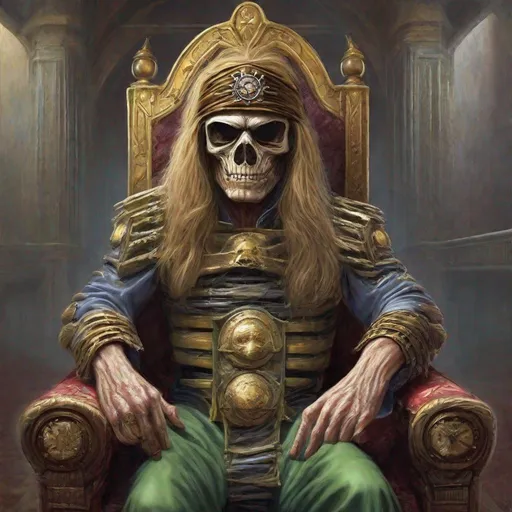 Prompt: Eddie from Iron Maiden is a sultan