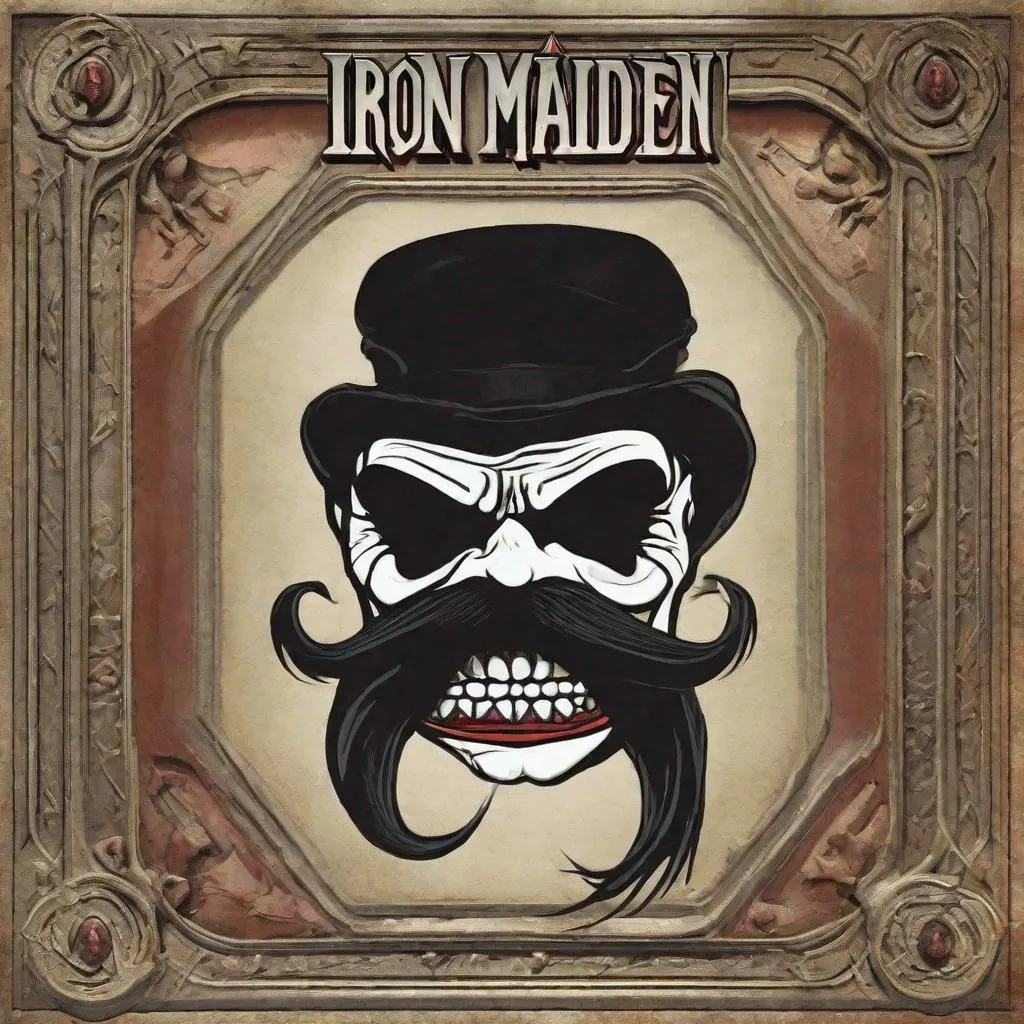 Prompt: Eddie from Iron Maiden has a mustache