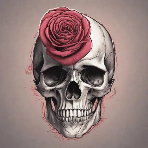 Prompt: A skull shaped like a rose
