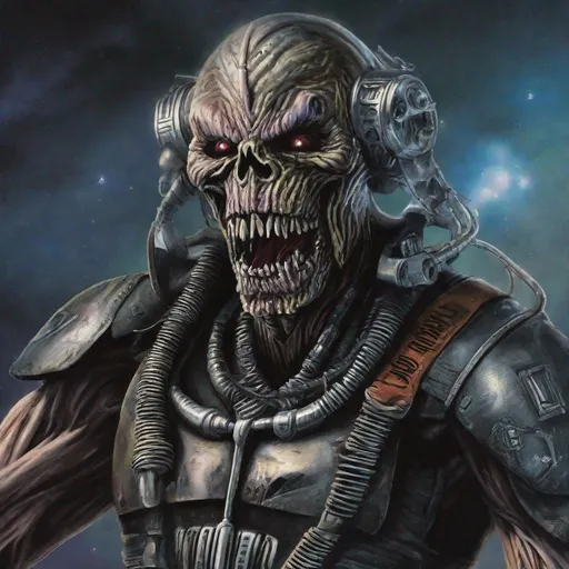Prompt: Eddie from Iron Maiden as a centauri