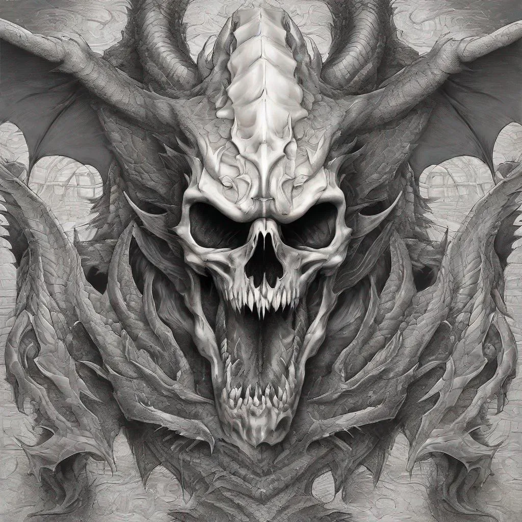 Prompt: Dragon skull