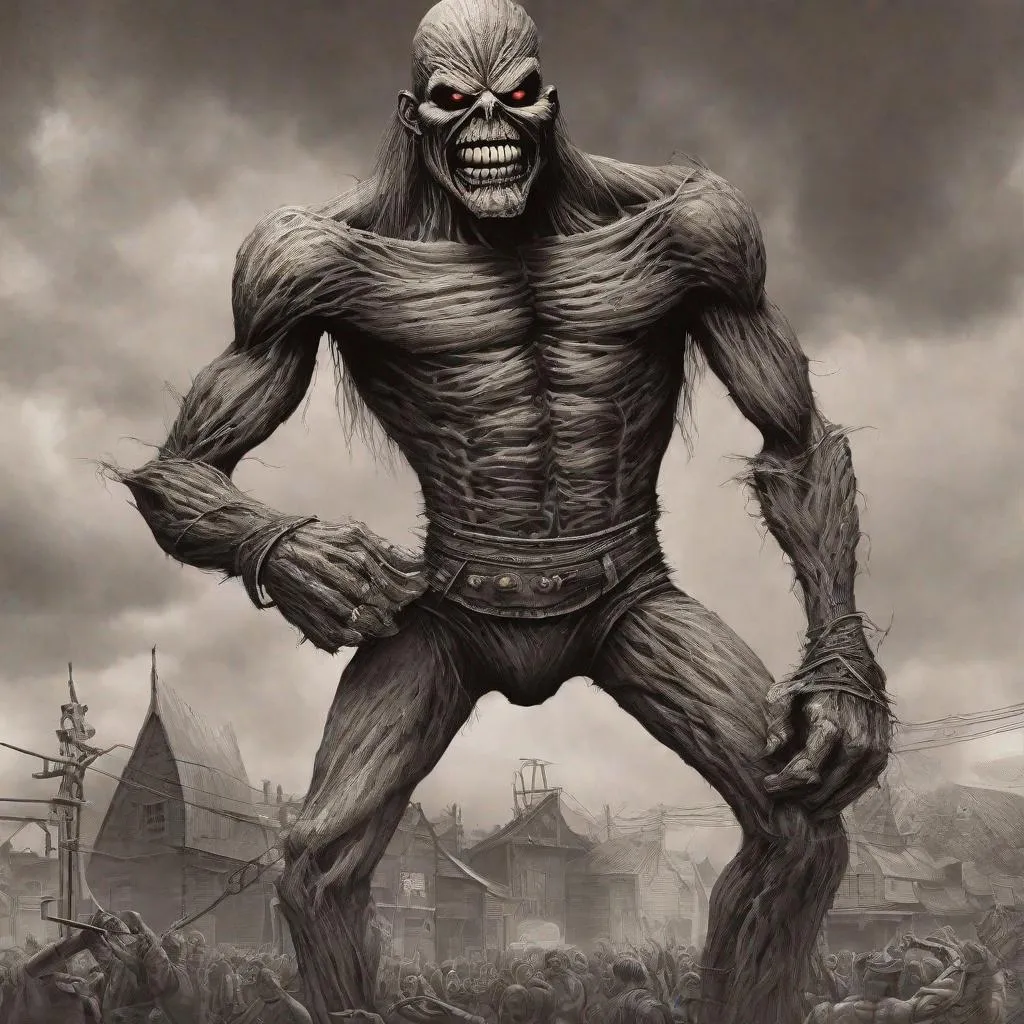 Prompt: Giant Eddie from Iron Maiden