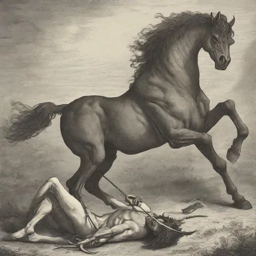 Prompt: A centaur death